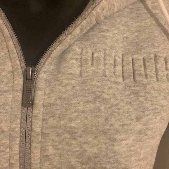 Light grey Zip up PUMA sweater - Picture 4 of 6